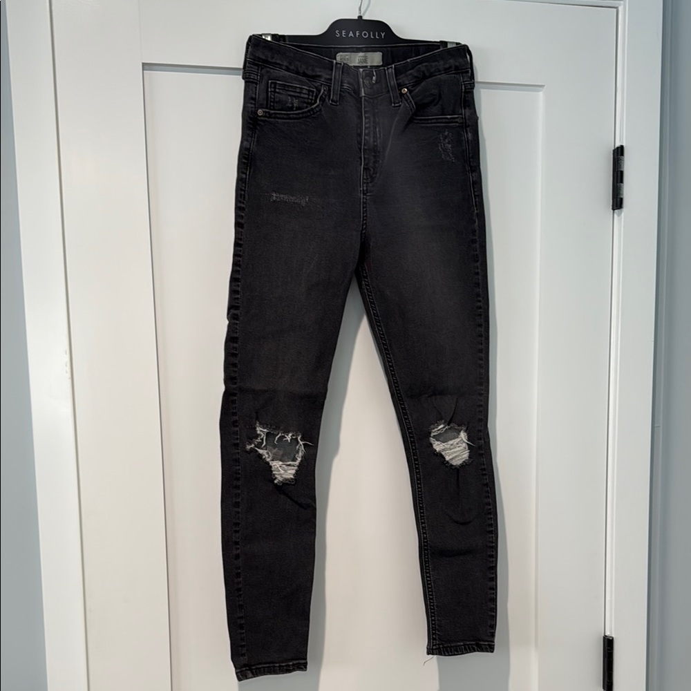 TopShop Jamie Black Distressed Women's Jeans